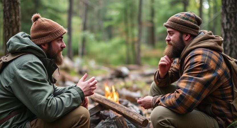 Survivalist Setting Up Ways To Talk To Others