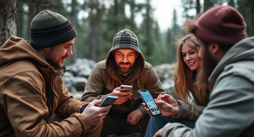 Survivalist Using Social Media with Friends