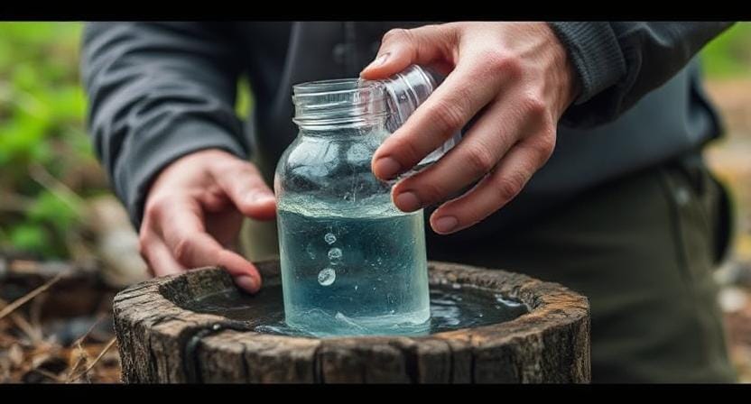 Survivalist Purifying Water After an Apocalypse
