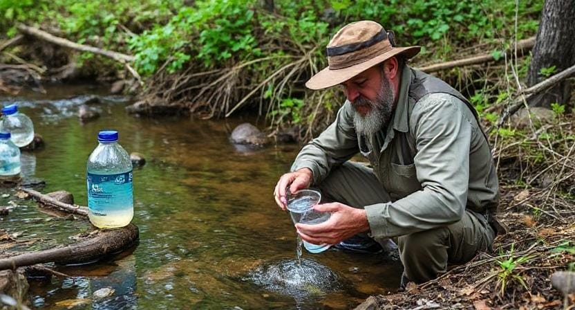 Survivalist Using Alternative Water Sources