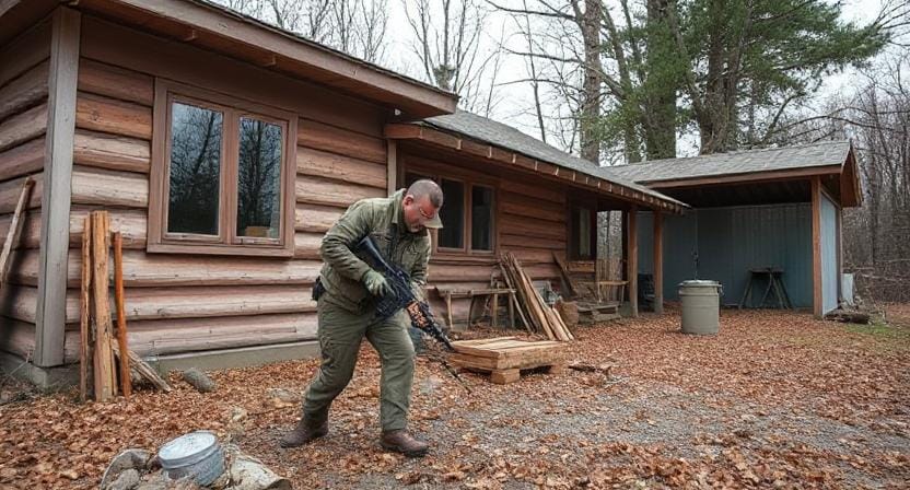 Survivalist Building a Home Defense System