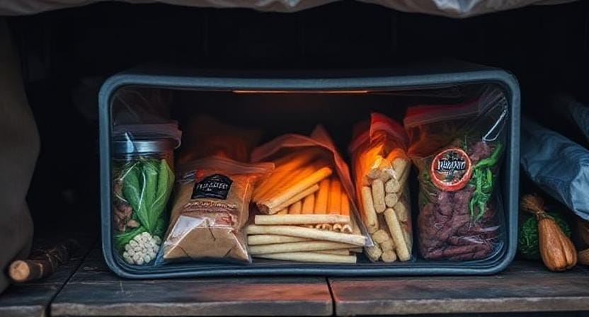 Survivalist Storing Food to Keep It Fresh