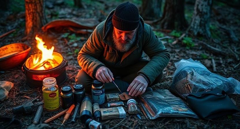 Survivalist Making an Amazing Emergency Kit