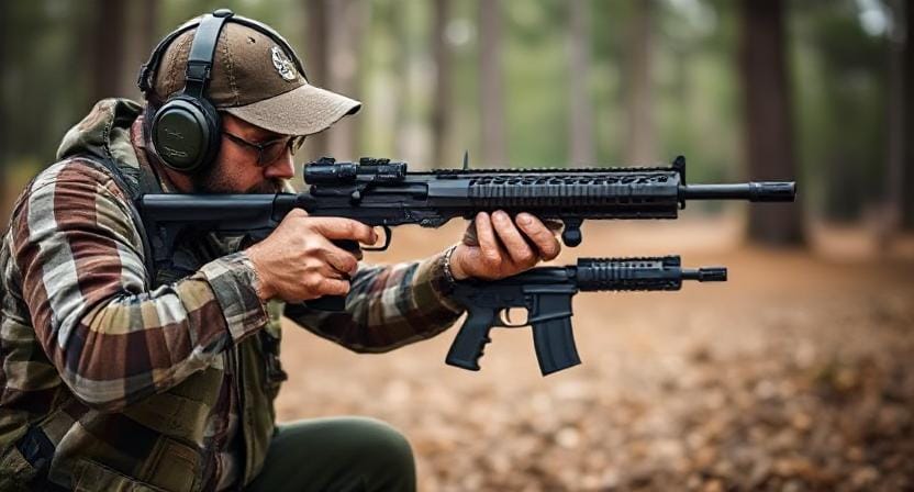 Survivalist Choosing from Different Kinds Of Guns for Fit and Comfort