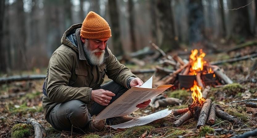 Survivalist Making a Plan Of Action