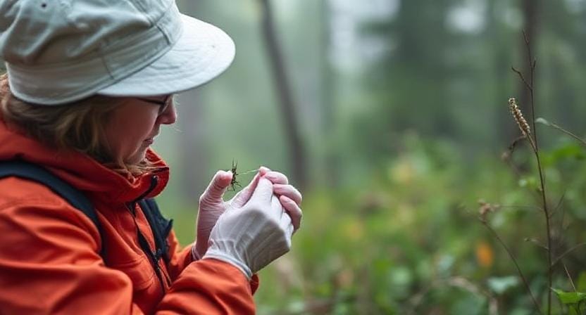 Survivalist Nurse Treating Insect Bites and Stings in the Wilderness