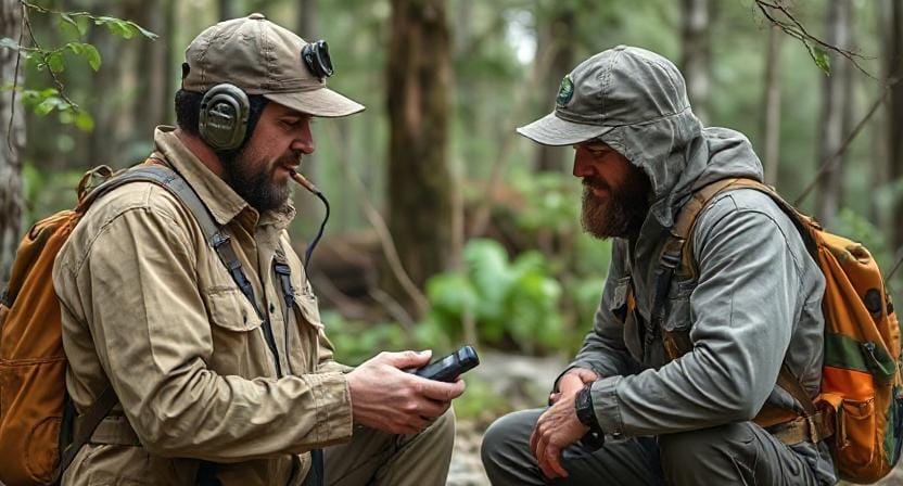 Survivalist Practicing Communication Portocols