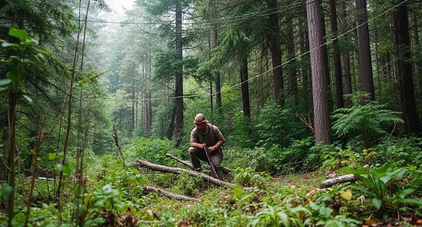 Survivalist Staying Away from Toxic Plants in the Wilderness