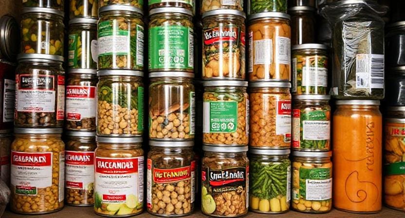 Survivalist Stacking Stored Canned Goods
