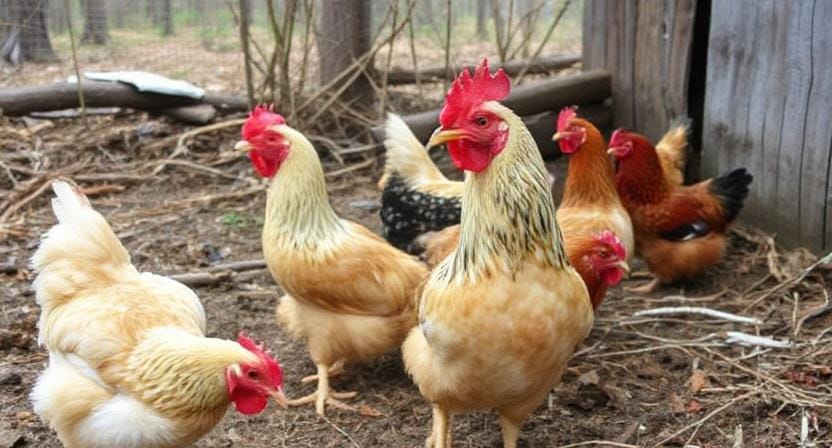 Survivalist Keeping Chickens on the Homestead