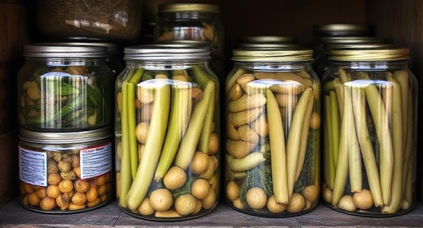 Survivalist Storing Canned Goods