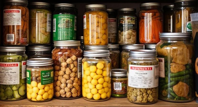 Survivalist Organizing Stored Canned Goods
