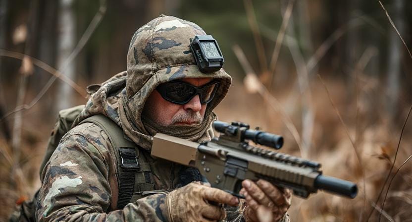 Survivalist Using Camouflage