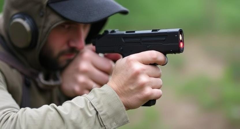 Survivalist Using Stun Gun