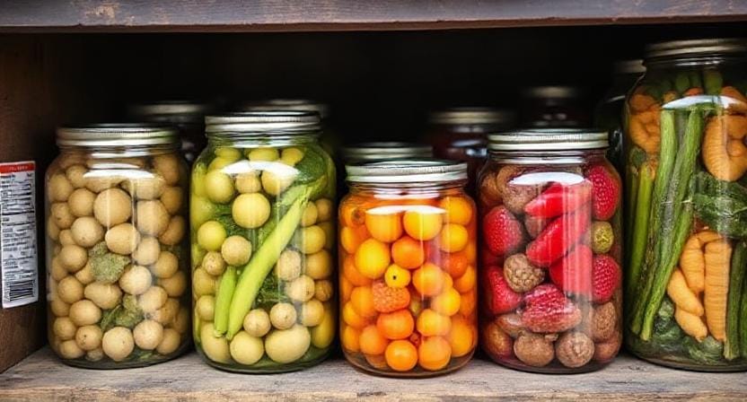 Survivalist Storing Canned Goods