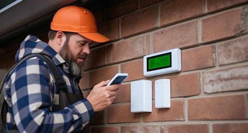 Survivalist Setting Up Alarm Systems
