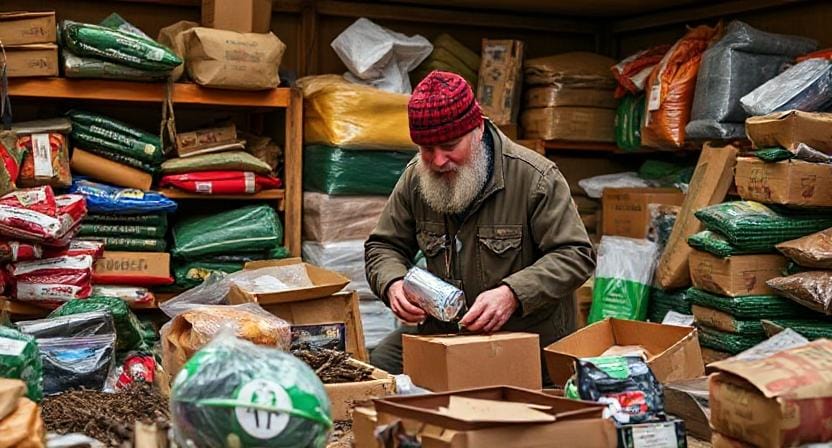 Survivalist Stocking Up on Supplies