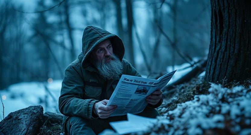 Survivalist Watching the News