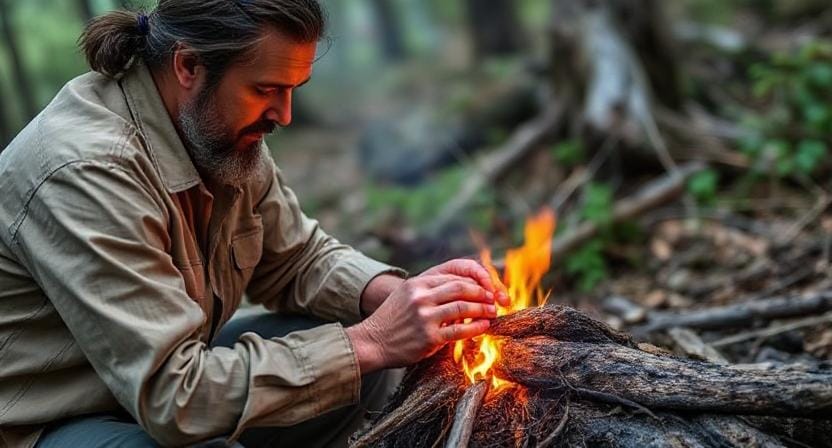 Survivalist Treating Burns