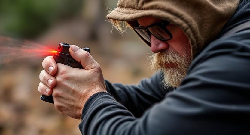 Survivalist Using Pepper Spray