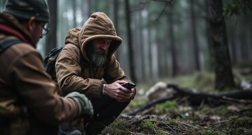 Survivalist Establishing Multiple Contact Methods