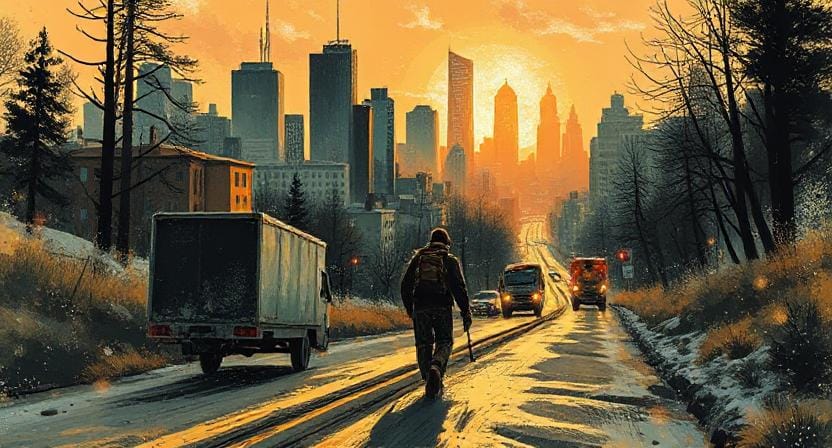 Survivalist Leaving the City Fast