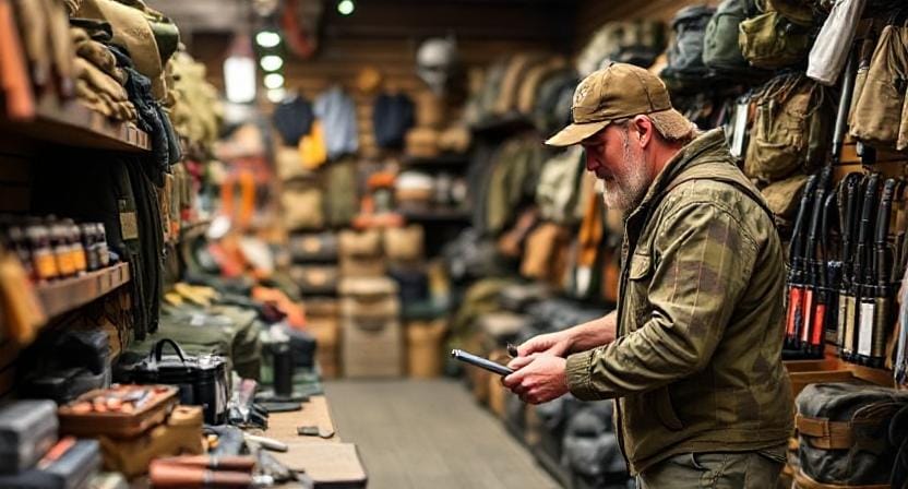 Survivalist Shopping for Essential Survival Gear