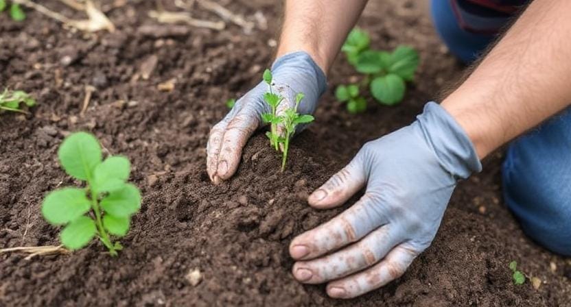 Survivalist Preparing the Soil for the Survival Garden
