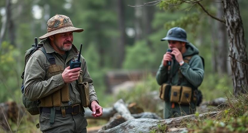 Survivalist Communicating by Using Walkie-Talkies