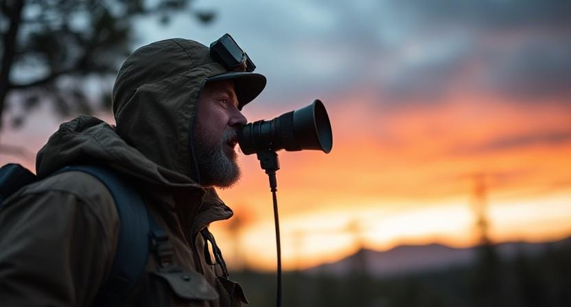 Survivalist Making Noise as Signals for Help