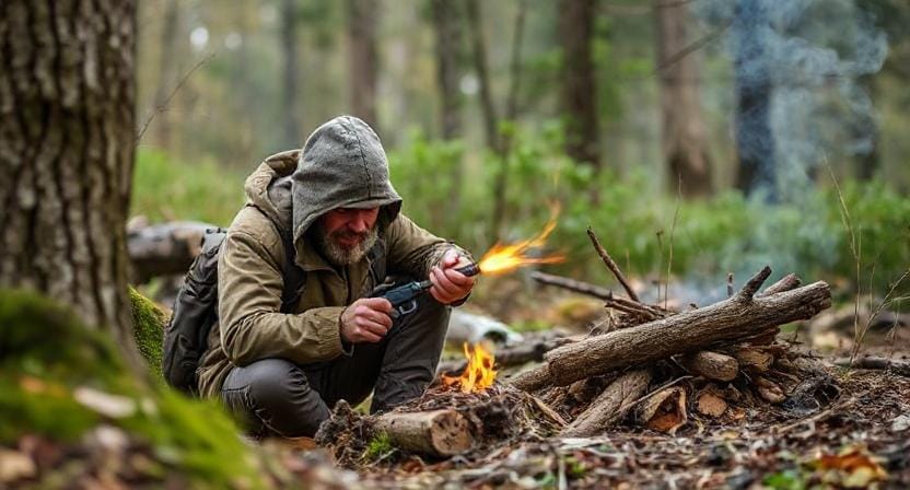 Survivalist Using Improvisation