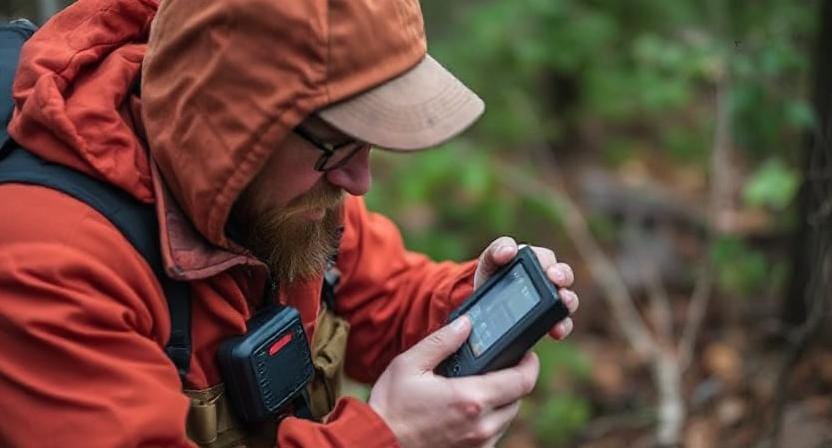 Survivalist Using A Personal Alarm