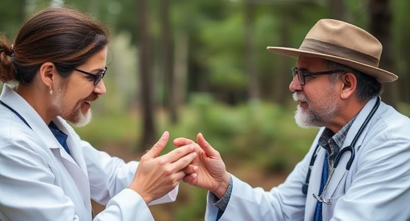 Survivalist Getting Help from a Doctor
