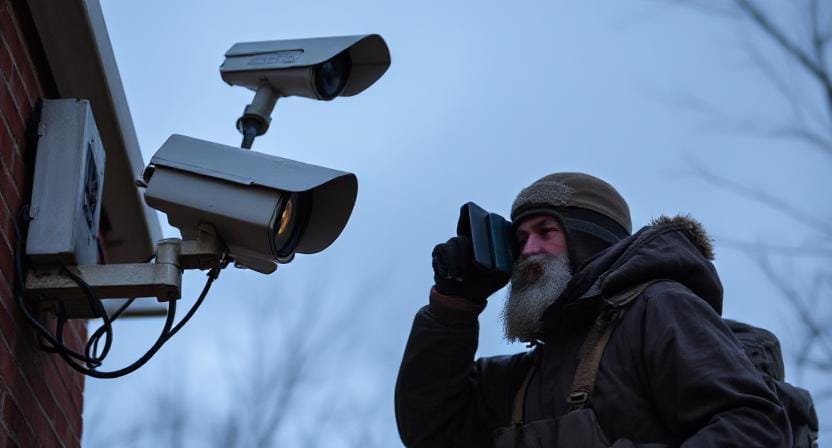 Survivalist Keeping an Eye on the Surveillance System