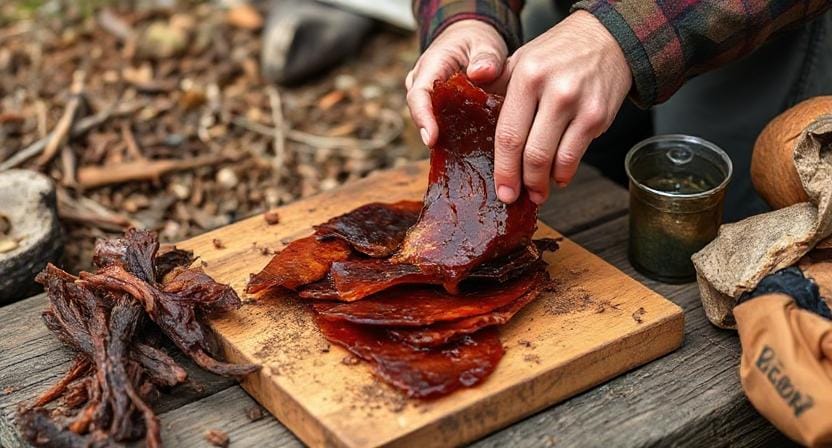 Survivalist Making Jerky