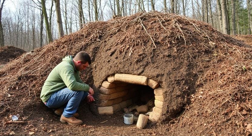 Survivalist Building a Root Cellar