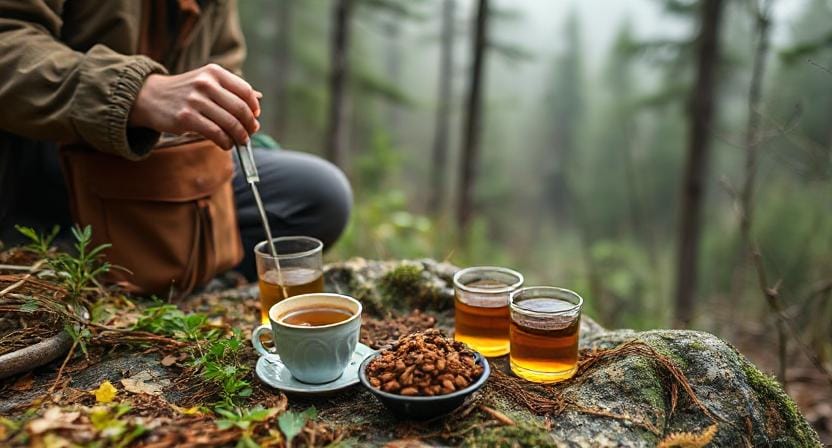 Survivalist Using Herbal Teas