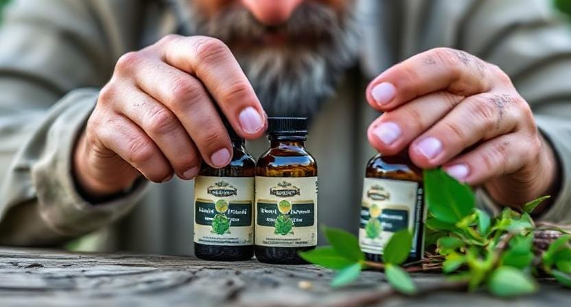 Survivalist Using Essential Oils for Medicinal Purposes