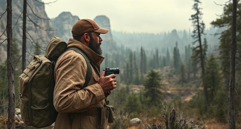 Survivalist Surveying the New Post-Apocalyptic World
