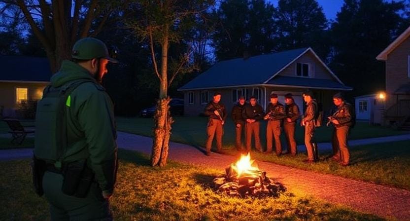 Survivalist Setting Up Neighborhood Patrols And Meetings