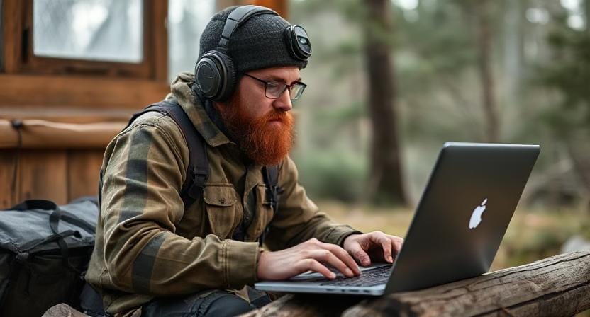 Survivalist Having an Online Chat Session