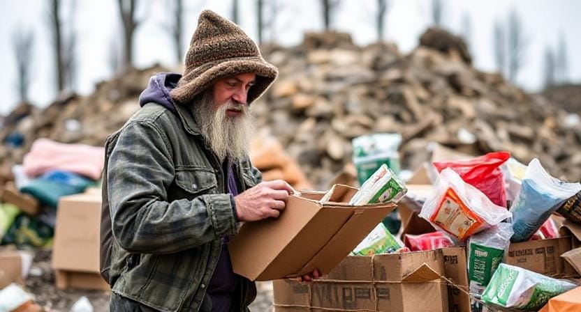 Survivalist Stocking Up on Supplies in Case of an Earthquake