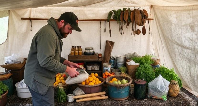 Survivalist Keeping the Food Supplies and Food Areas Clean