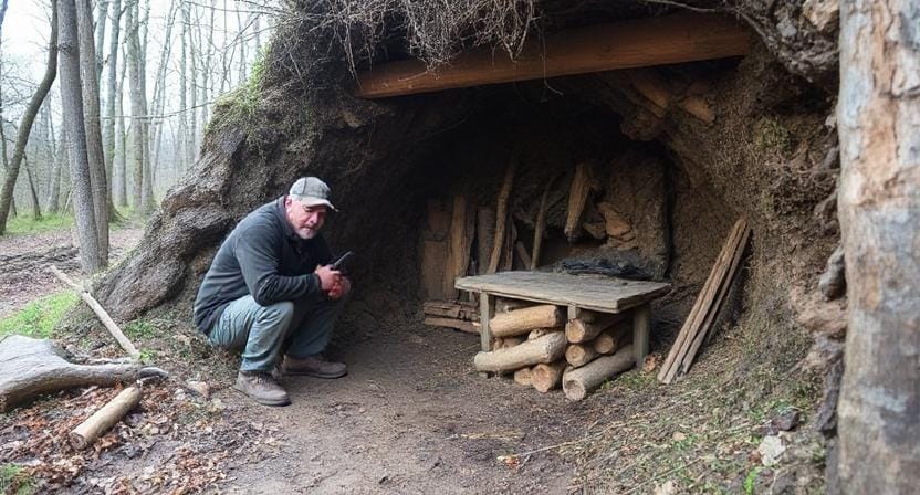 Survivalist Homesteading Prepper Building a Root Cellar