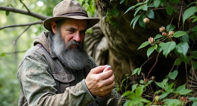 Survivalist Taking Advantage of Nature's Pharmacy