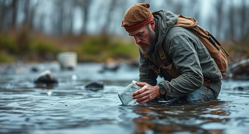 Survivalist Searching for Water