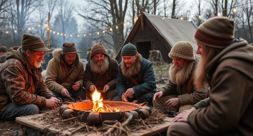 Survivalist Celebrating the Past with Others