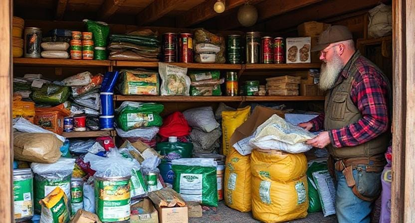 Survivalists Storing Emergency Supplies