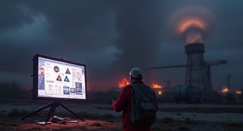 Survivalist Staying Informed During a Radiation Event