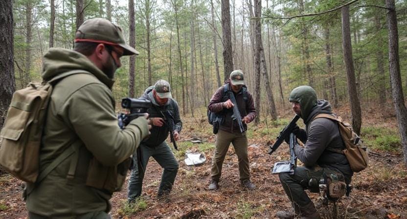 Survivalists Practicing the Escape Plan